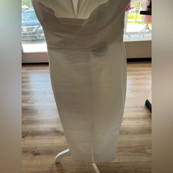 MORE TO COME Sophia Strapless Midi Dress in White - Picture 10 of 12